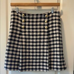 Talbots Black and White A-Line Mini Skirt